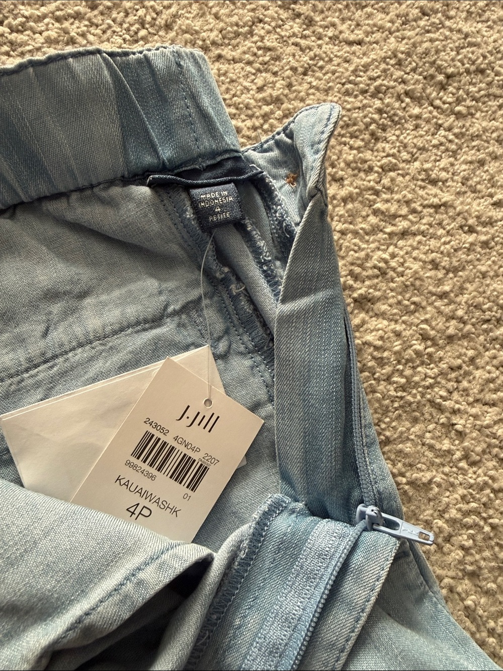J. Jill Pale Blue Wide-Leg Jeans with High Waist